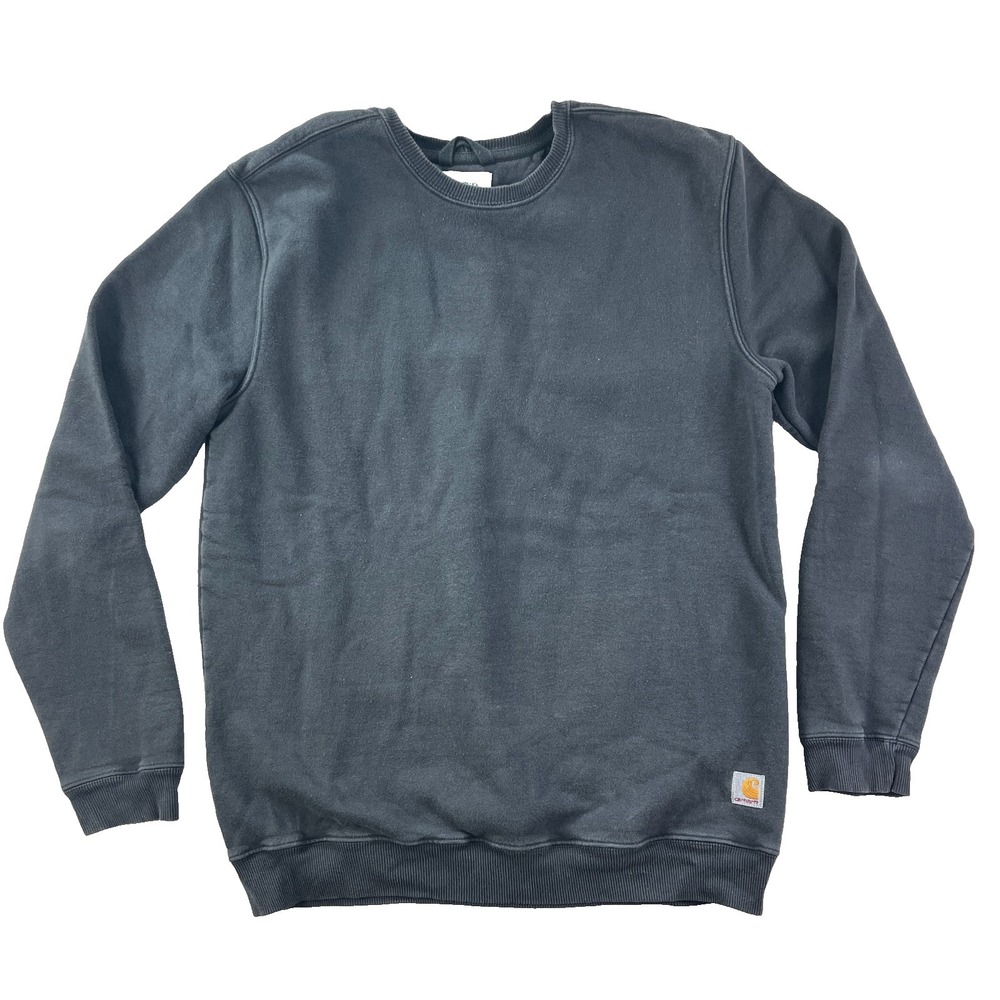Carhartt Crewneck Sweatshirt Men's L Navy Distressed Fade Workwear